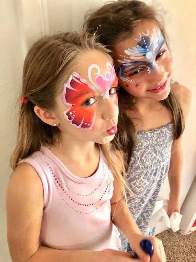 Red blue butterflies